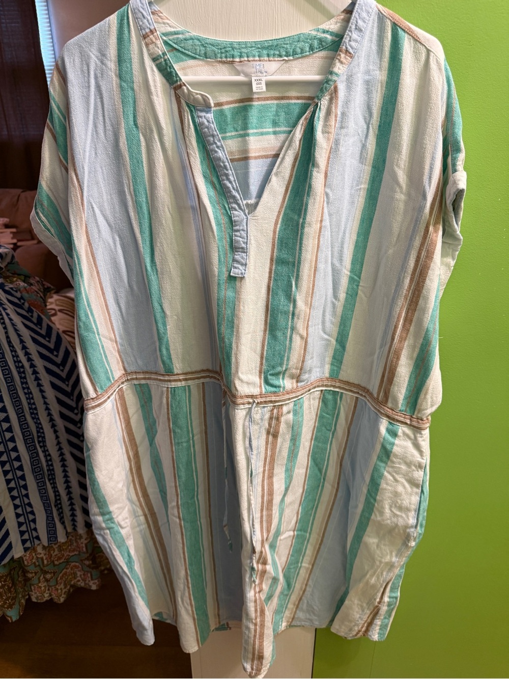 Striped Aqua & Cream Women’s Dress